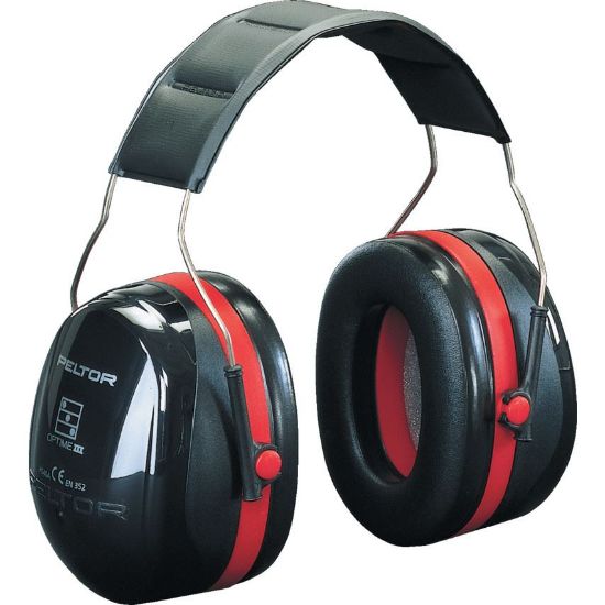 3M™ Peltor Optime™ III Earmuffs, 35 dB, Black/Red, Headband