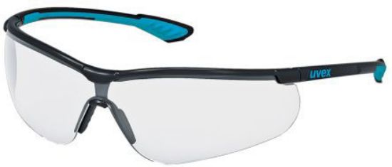 Uvex Sportstyle Spectacles, Black/ Blue Clear Lens