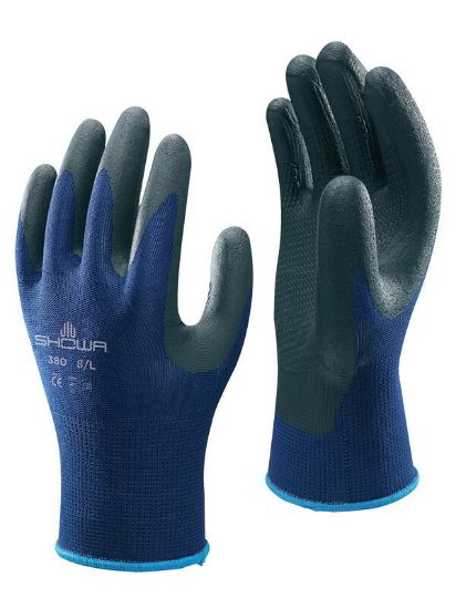 Picture of Showa 380 Nitrile Foam Grip Glove Blue/Black