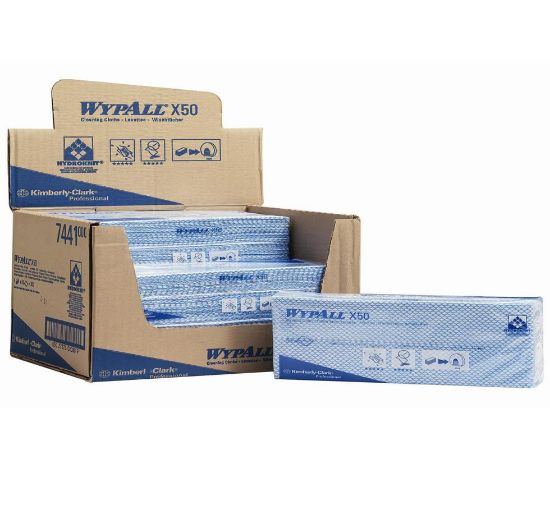 WypAll X50 Cleaning Cloths Interfolded, Blue