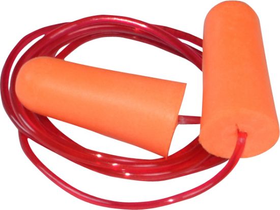 Picture of Orange Soft Foam PU Corded Earplugs, 200 Box