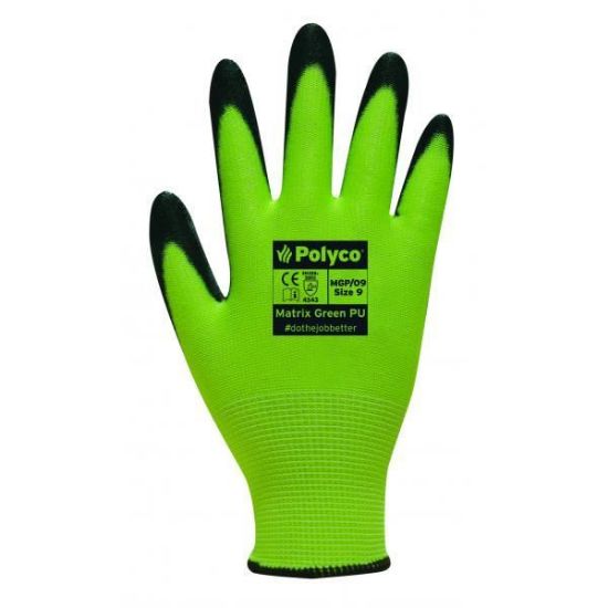 Polyco Matrix Green PU Cut 5 Glove