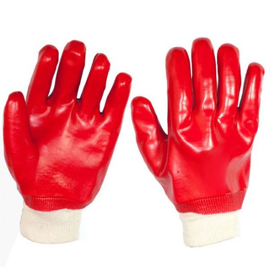 Picture of Supertouch PVC Full Dip Knit Wrist Glove, Red