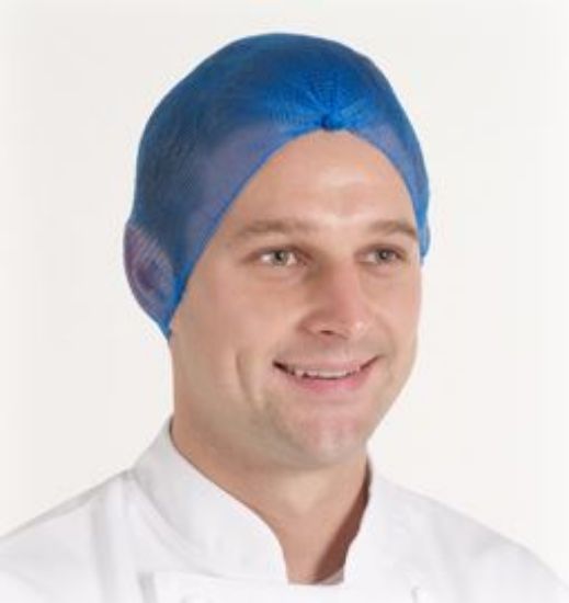 Picture of Blue Hairnet, Fine Mesh Detectable, 100/Bag