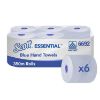 Scott ESSENTIAL 350m Hand Towels - Roll / Blue (6 Pack)