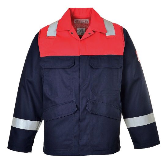 Picture of Portwest Bizflame Plus Jacket, Navy/Red