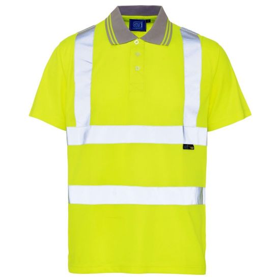 Picture of Hivis Yellow Polo Shirt, Birdseye