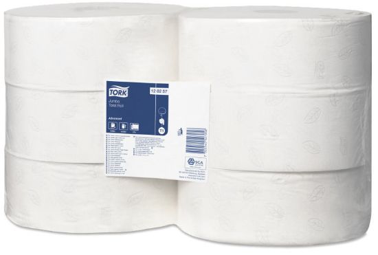 Tork Jumbo Toilet Roll Advanced, 2Ply, White, Case