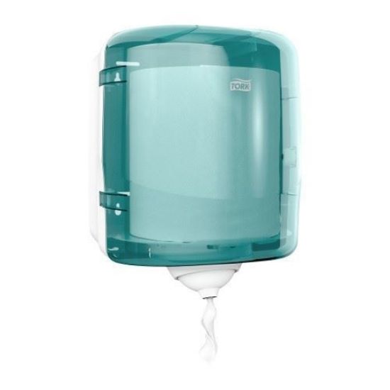 Picture of Tork Reflex Single Sheet Dispenser, White/Turquoise