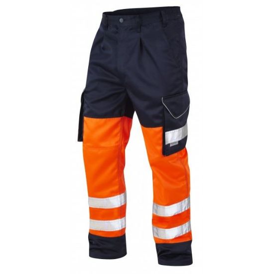 Picture of Leo Bideford Cargo Trousers, Orange/Navy