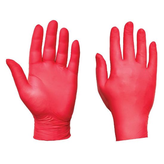 Picture of Bodytech Nitrile PF Examination Gloves, Red, 1000/Case