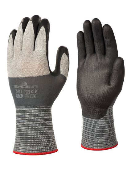 Picture of Showa 381 Breathable Handling Glove, Grey/Black, Size M/7