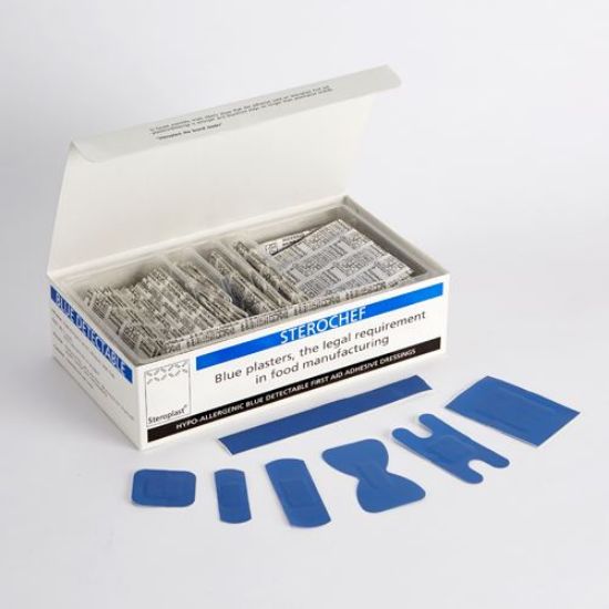 Picture of Sterochef Blue Detectable Plasters (Available In Various Sizes)
