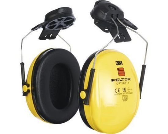 3M Peltor Optime I Ear Muffs, Helmet Attachment, Yellow