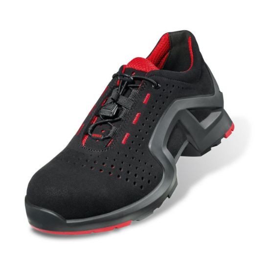 Uvex 1 Black Laced Trainer Shoe, Black/Red