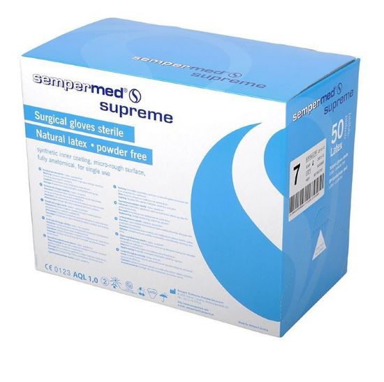 Picture of Sempermed Supreme Latex PF Gloves, White, 50/Inner Box