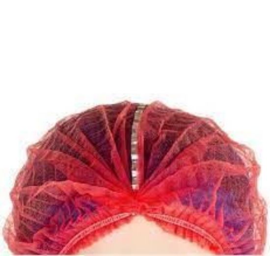 Picture of Red Detectable Pleated Style Mob Cap, 1000/Case