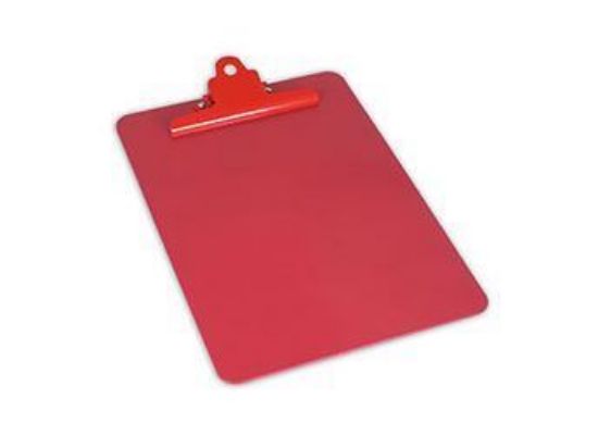 Stainless Steel Clipboard A4 Portrait, Metal Detectable, Red
