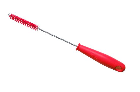 Medium 375 x 13mm Long Twisted Stainless Steel Wire Brush, Red
