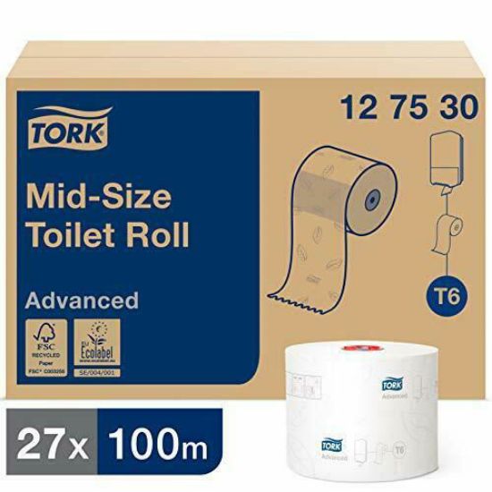 Tork Mid-Size Toilet Roll Advanced, (27 Case)