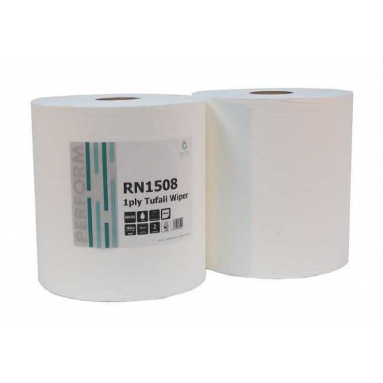 1Ply Tufwipe White Roll, 450 X 240mm X 2, Case