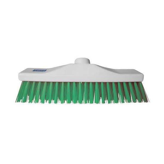 30cm Colour Coded Stiff Broom, Green