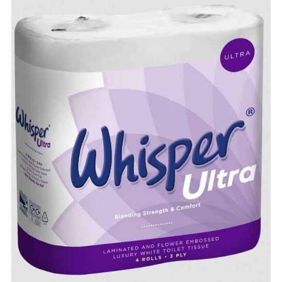 3Ply Whisper Luxury Toilet Roll, (40 Case)	