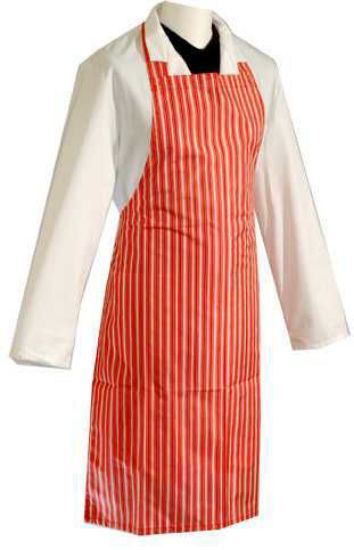 Apron, Stripped Butchers, Red, 40"