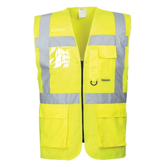Berlin Executive Hivis Zip Vest, Yellow