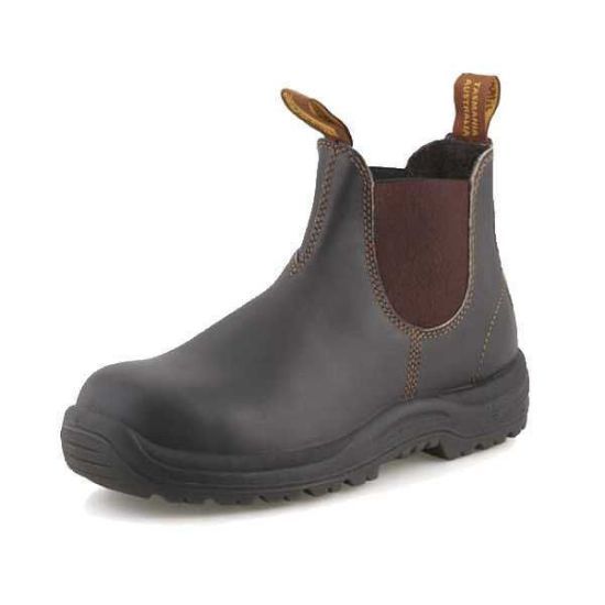 Blundstone 192 Mens Leather Pull On Safety Steel Toe Chelsea Dealer Boots Brown 