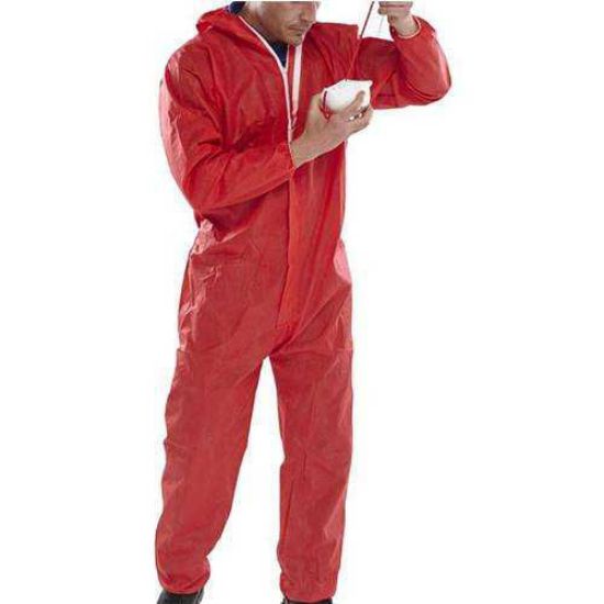 squid games costume, Bodytech Disposable Coverall c/w Hood, Red