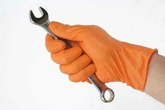 Bodytech, Orange Nitrile Diamond Grip Gloves (900 Case)