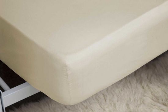 Flame Retardant Single Fitted Sheet, Cream