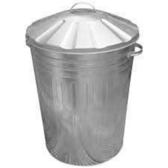 Galvanised Dustbin with Lid	