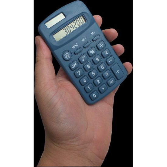 Picture of Metal Detectable Handheld Calculator, Blue