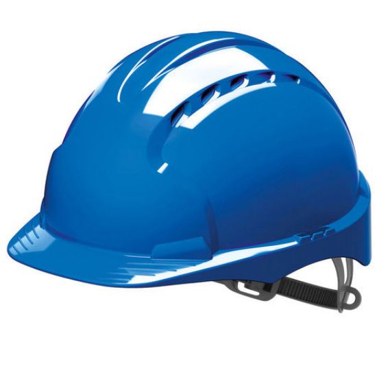JSP EVO®2 Safety Helmet, Slip Ratchet, Vented, Blue