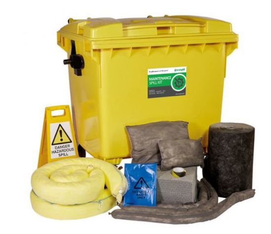 Picture of 1000L Maintenance Spill Response Kit | 4 Wheel PE Bin