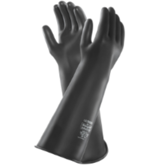 Picture of Ansell Emperor 17" Black Rubber Gauntlets