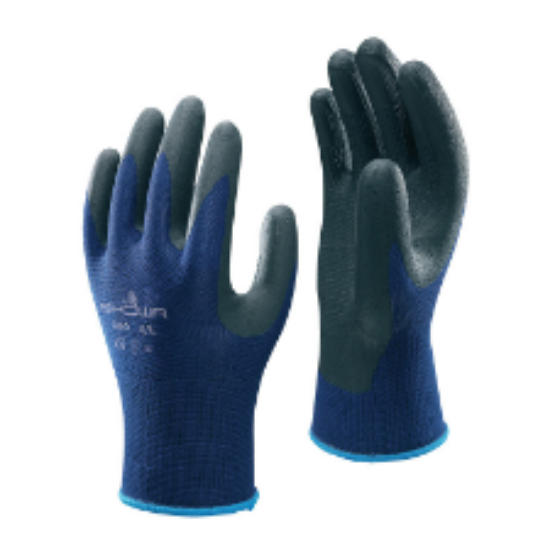 Picture of Showa 380 Nitrile Foam Grip Glove Blue/ Black Size 8/L