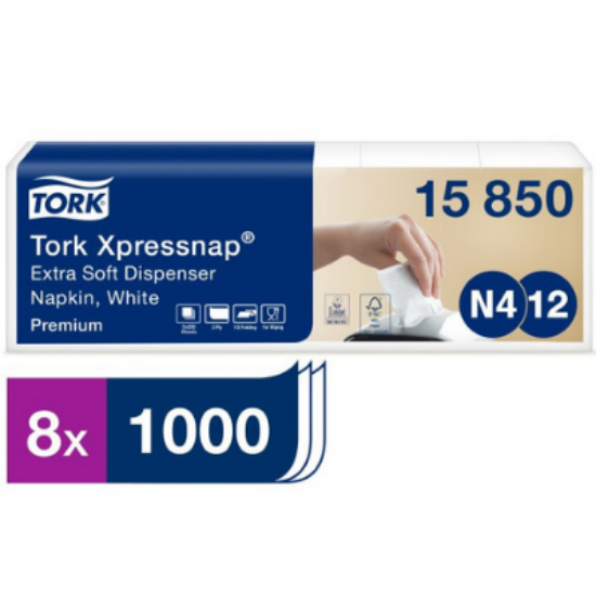 Picture of Tork Xpressnap® White Extra Soft Dispenser Napkin, (8000 Case)