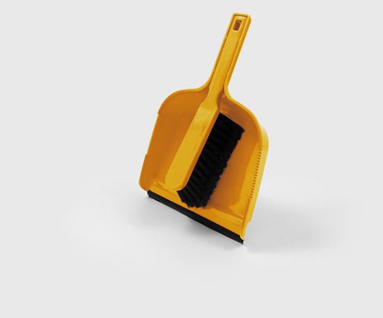  330 x 203mm Dustpan with Soft Banister Brush - Yellow