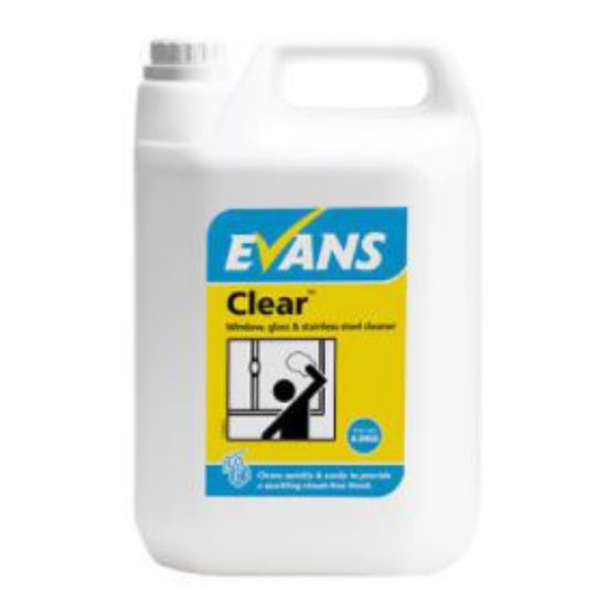 Evans Clear™ Window Glass & Stainless Steel Cleaner, 5L