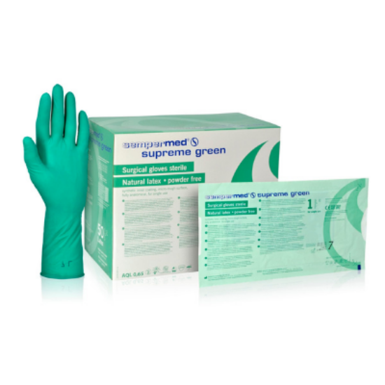 Picture of Sempermed Supreme Latex PF Gloves, Green, 50/Inner Box