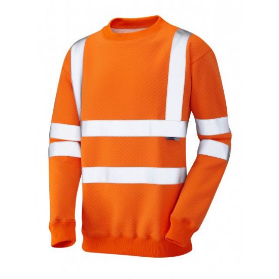 Picture of Leo Winkleigh Ecoviz Sweatshirt with On Track Technicians Logos, Orange