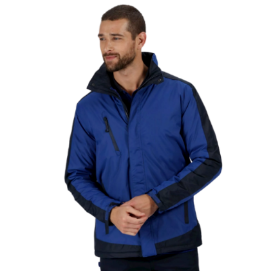 Men's Contrast Waterproof Insulated Breathable Jacket - New Royal Blue Navy