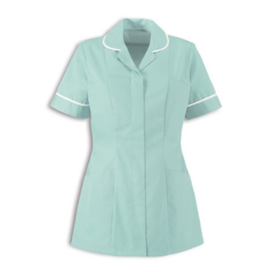 Picture of Ladies Healthcare Tunic, Aqua White Trim, Zipped