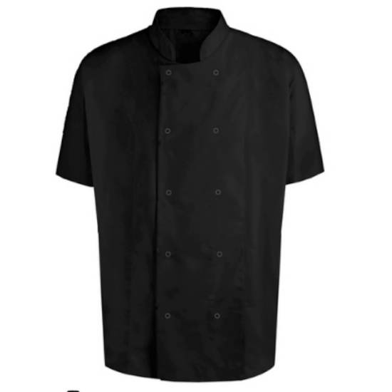 PJ29, Unisex Short Sleeve Studded Chefs Jacket