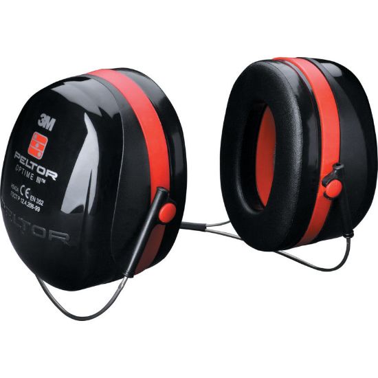 3M™ PELTOR™ Optime™ III Earmuffs, 35 dB, Black/Red, Neckband, H540B-412-SV
