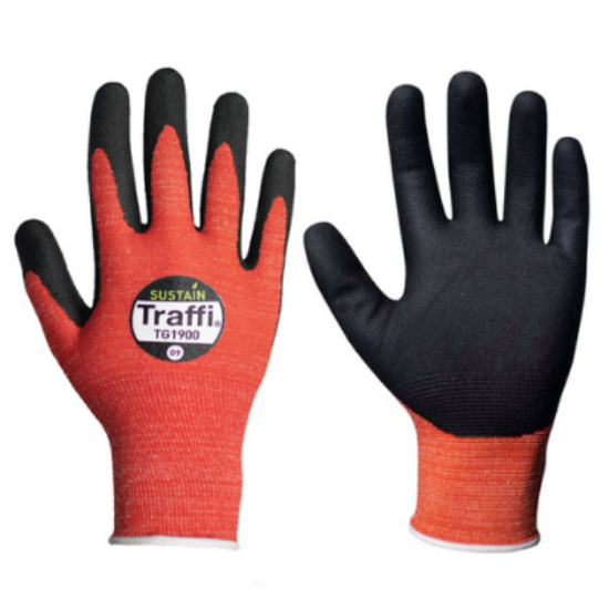 Traffi TG1900 Biodegradeable RPET Nitrile Foam Cut A Glove