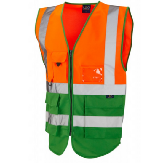 Picture of Lynton Class 1 Superior Waistcoat, Orange/Green